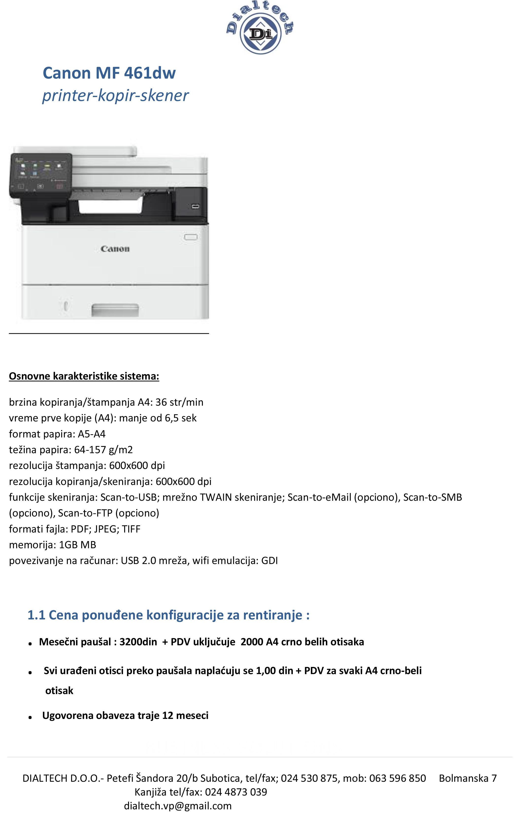 HP 461 renta